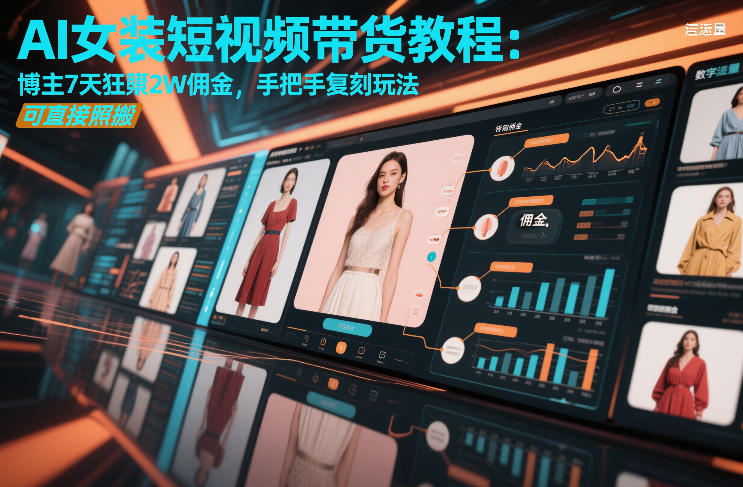 AI女装短视频带货教程：博主7天狂賺2W佣金，手把手复刻玩法，可直接照搬-网赚36计