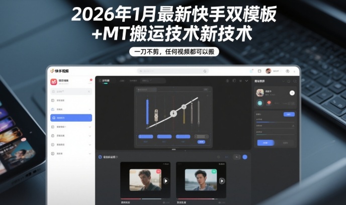 图片[1]-2026年1月最新快手双模板+MT搬运技术，一刀不剪，任何视频都可以搬-网赚36计