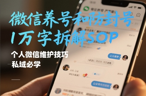 微信养号和防封号1万字拆解SOP，个人微信维护技巧，私域必学【文档】-网赚36计