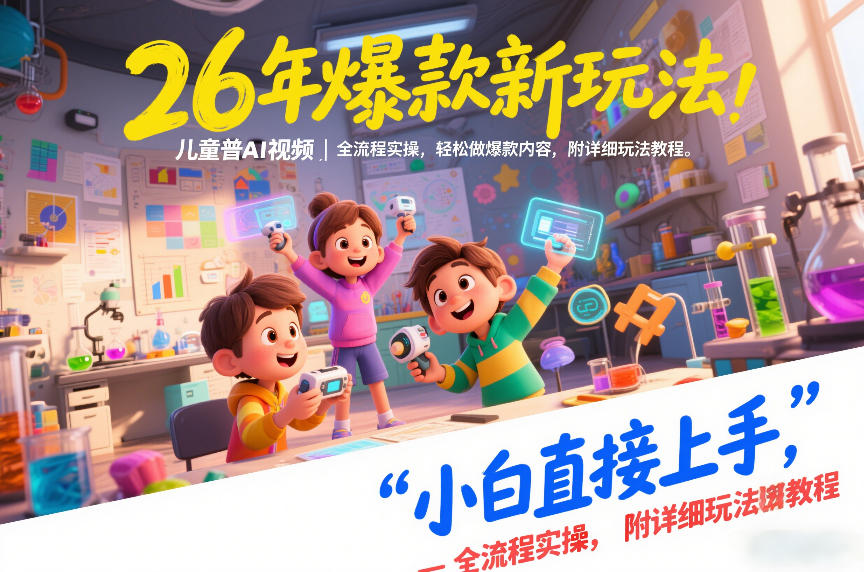 26年爆款新玩法,儿童科普AI视频,全流程实操,轻松做爆款内容,小白直接上手,附详细玩法教程-网赚36计