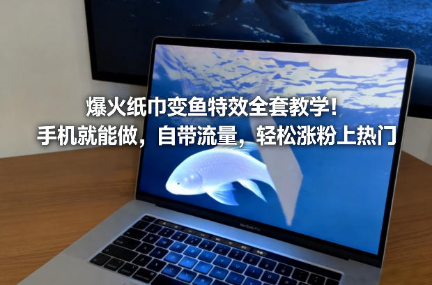 爆火纸巾变鱼特效全套教学！手机就能做，自带流量，轻松涨粉上热门-网赚36计