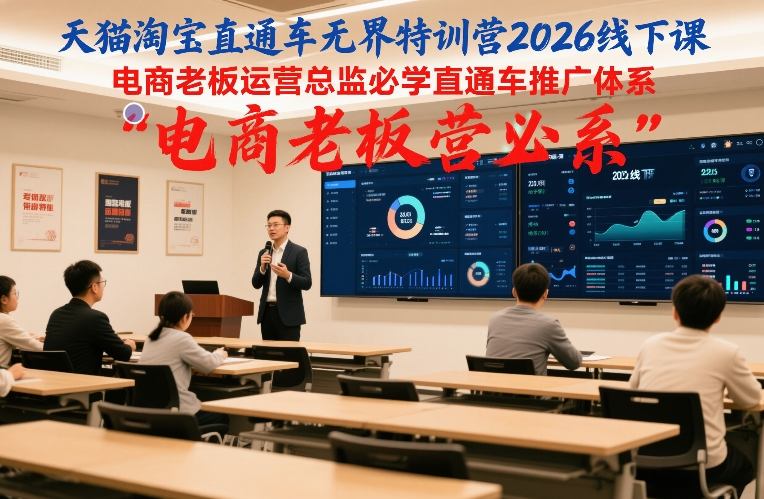 天猫淘宝直通车无界特训营2026线下课，电商老板运营总监必学直通车推广体系-网赚36计