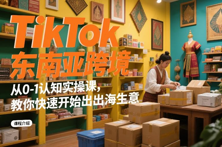 TikTok东南亚跨境从0-1认知实操课,教你快速开始出海生意-网赚36计