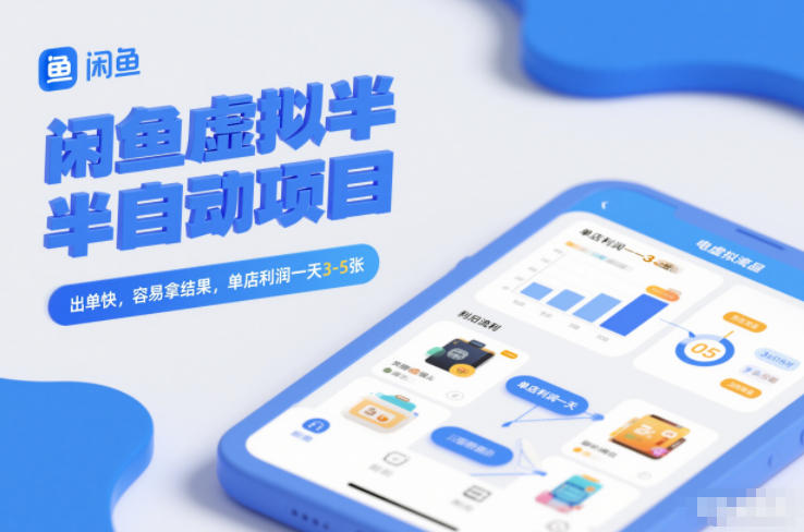 闲鱼虚拟半自动项目，出单快，容易拿结果，单店利润一天3-5张-网赚36计