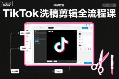 TikTok洗稿剪辑全流程课，PR洗稿剪辑全流程，TK洗稿运营课-网赚36计