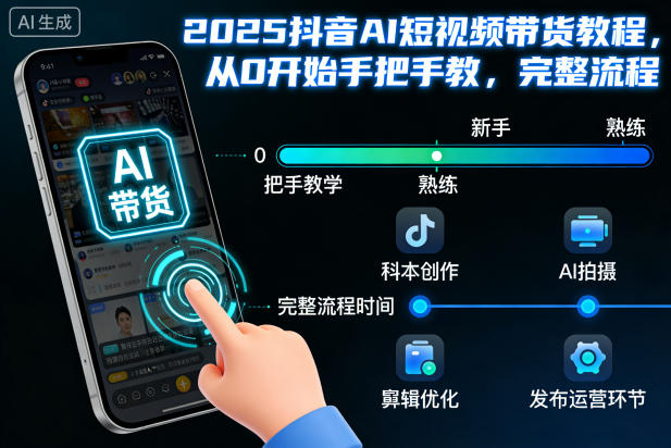 2025抖音AI短视频带货教程，从0开始手把手教，完整流程-网赚36计