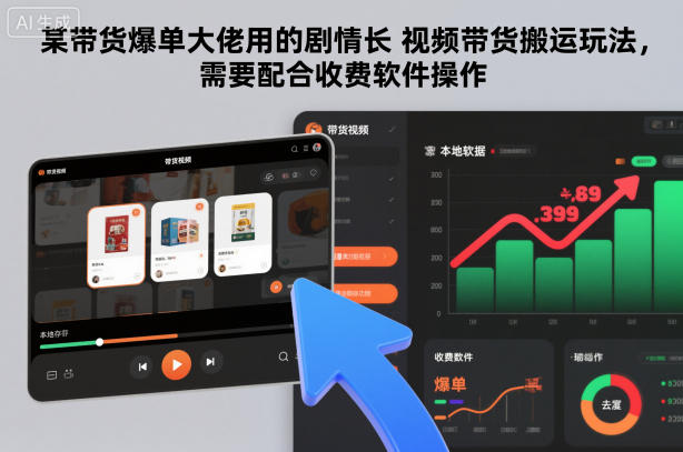 某带货爆单大佬用的剧情长视频带货搬运玩法，需要配合收费软件操作-网赚36计