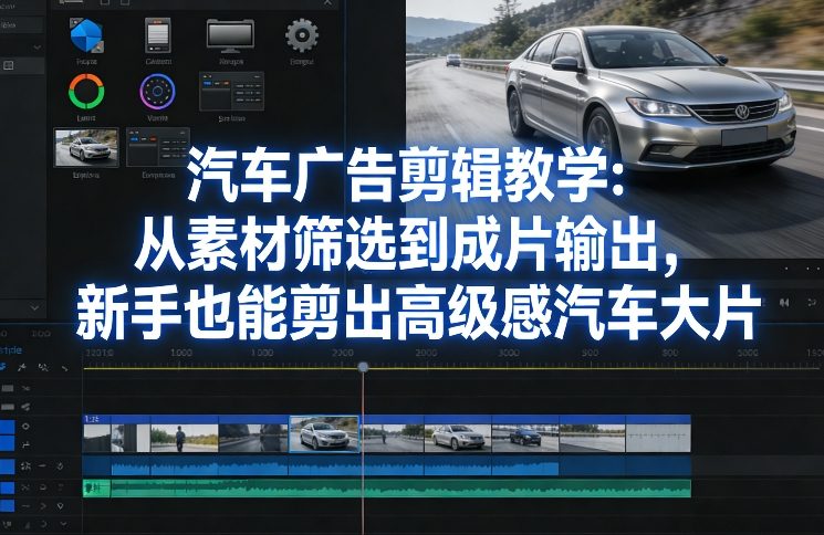 汽车广告剪辑教学：从素材筛选到成片输出，新手也能剪出高级感汽车大片-网赚36计