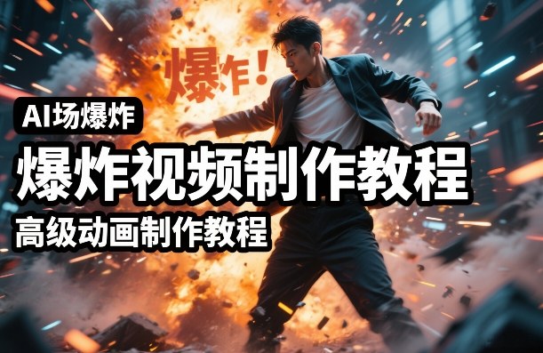 AI场景爆炸视频制作教程，利用人物实拍视频制作出高级的动画特效-网赚36计