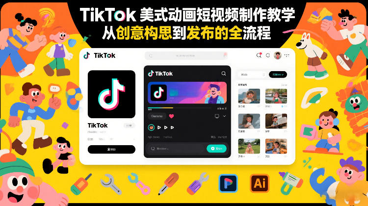 TikTok美式动画短视频制作教学，从创意构思到发布的全流程-网赚36计