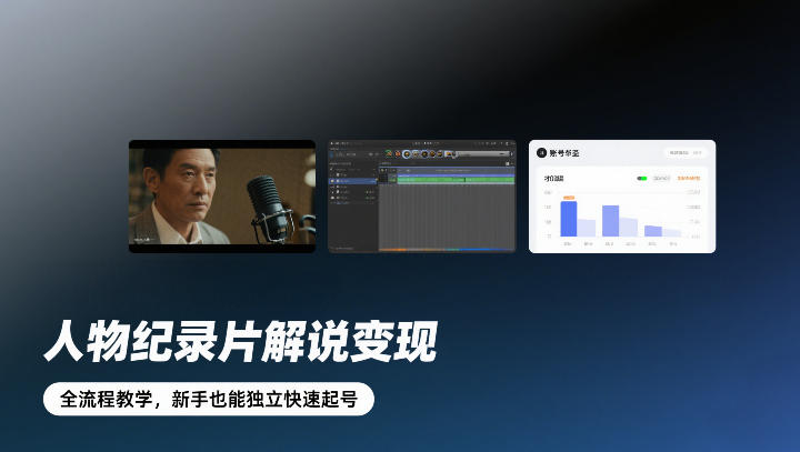 人物纪录片解说变现，全流程教学，新手也能独立快速起号-网赚36计