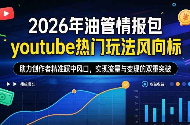 2026年油管情报包,youtube热门玩法风向标,助力创作者精准踩中风口,实现流量与变现的双重突破(更新)-网赚36计
