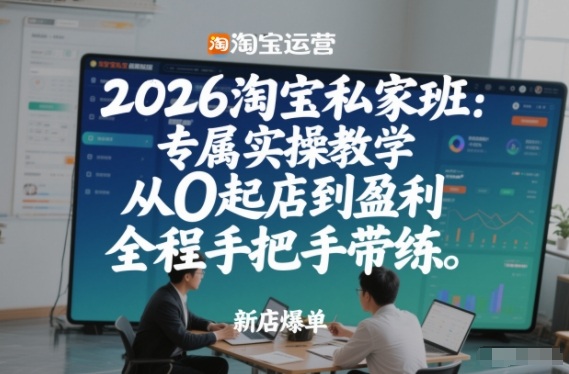 2026淘宝私家班：专属实操教学，从0起店到盈利，全程手把手带练（更新）-网赚36计
