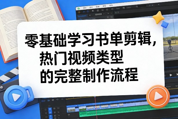 零基础学习书单剪辑，热门视频类型的完整制作流程（更新2026）-网赚36计