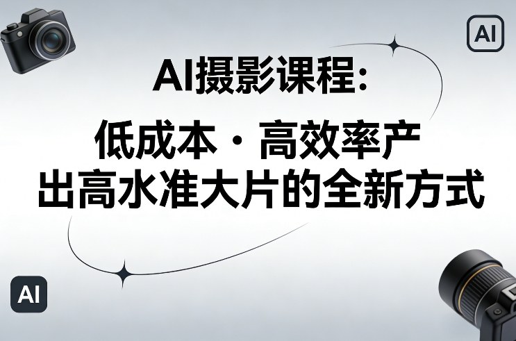 AI摄影课程,低成本高效率产出高水准大片的全新方式-网赚36计