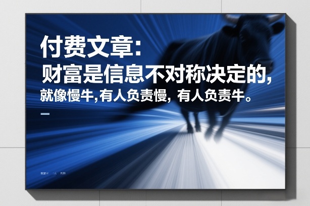 付费文章：财富是信息不对称决定的，就像慢牛，有人负责慢，有人负责牛-网赚36计