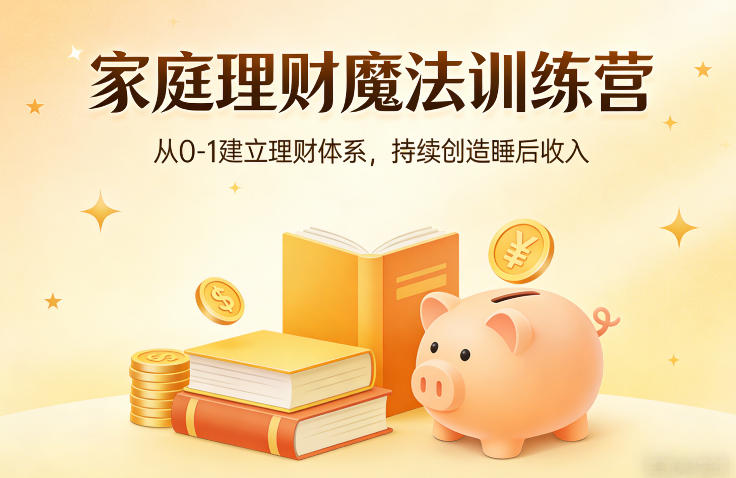 家庭理财魔法训练营，从0-1建立理财体系，持续创造睡后收入