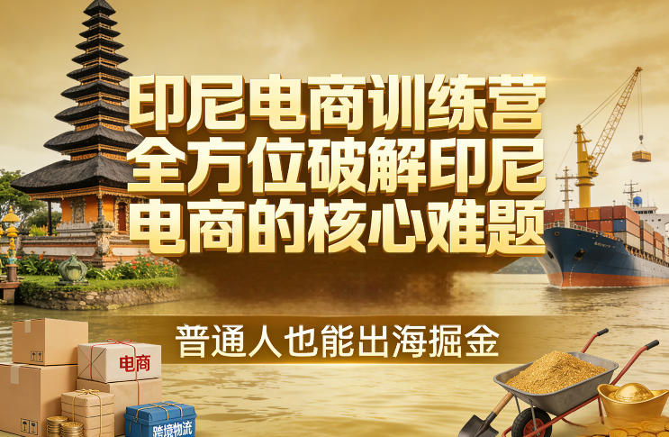 印尼电商训练营，全方位破解印尼电商的核心难题，普通人也能出海掘金-网赚36计