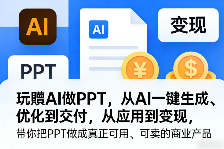 玩賺AI做PPT，从AI一键生成、优化到交付，从应用到变现，带你把PPT做成真正可用、可卖的商业产品-网赚36计