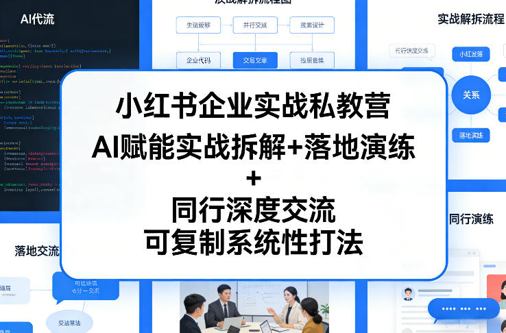 小红书企业实战私教营，AI赋能实战拆解+落地演练+同行深度交流，可复制系统性打法-网赚36计