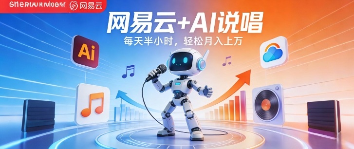 网易云+AI说唱，每天半小时，AI内容创作+流量变现，轻松月入1W-网赚36计