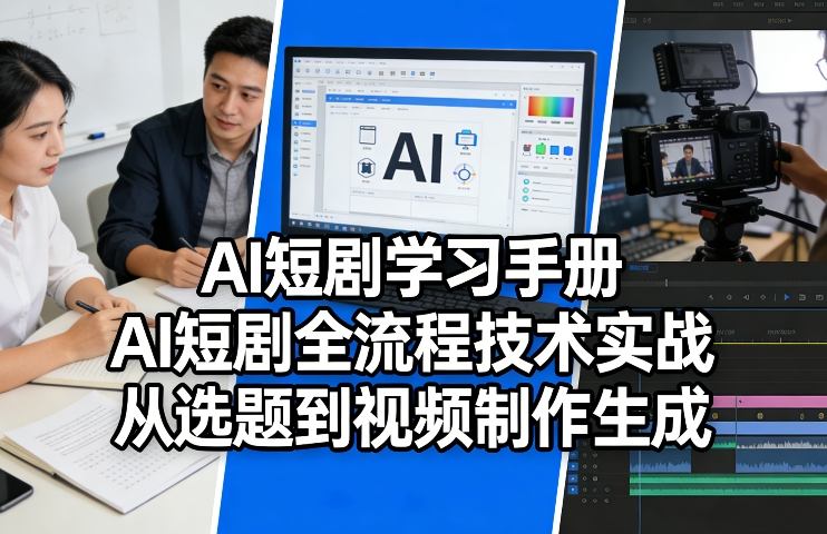 AI短剧学习手册，AI短剧全流程技术实战，从选题到视频制作生成-网赚36计