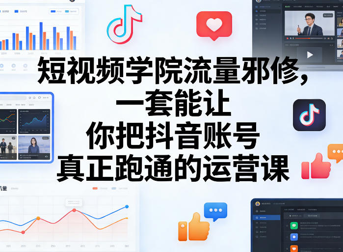 短视频学院流量邪修，一套能让你把抖音账号真正跑通的运营课-网赚36计
