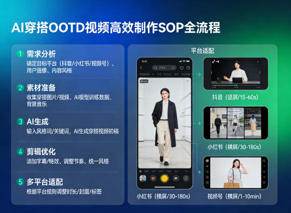 AI穿搭OOTD视频高效制作SOP全流程，适配抖音小红书视频号全平台-网赚36计