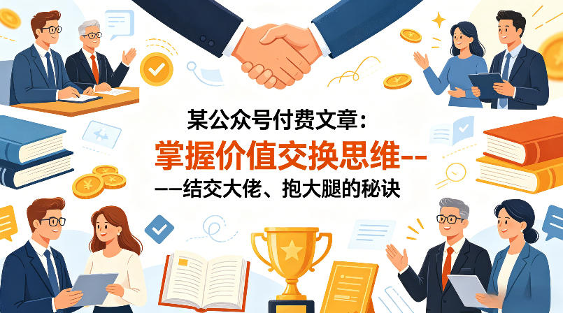 某公众号付费文章：掌握价值交换思维—-结交大佬、抱大腿的秘诀-网赚36计