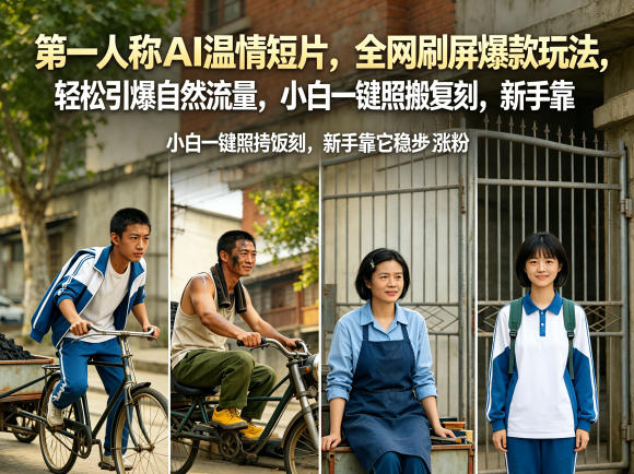 第一人称AI温情短片，全网刷屏爆款玩法，轻松引爆自然流量，小白一键照搬复刻，新手靠它稳步涨粉-网赚36计