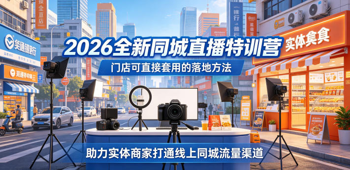 2026全新同城直播特训营，门店可直接套用的落地方法，助力实体商家打通线上同城流量渠道-网赚36计