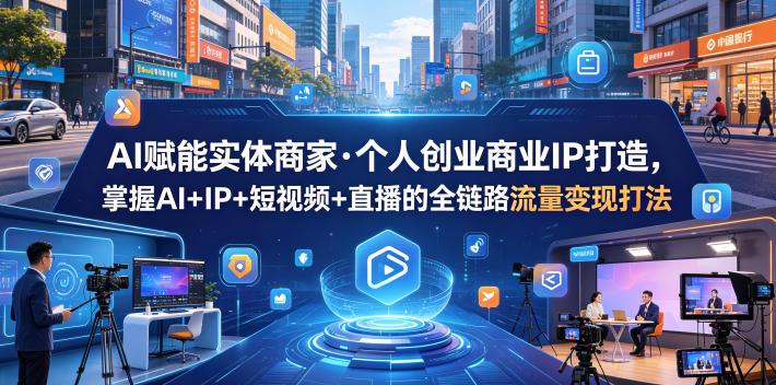 AI赋能实体商家·个人创业商业IP打造，掌握AI+IP+短视频+直播的全链路流量变现打法-网赚36计