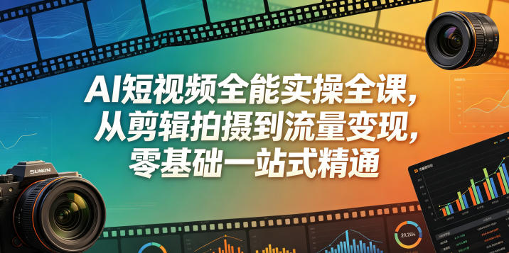 AI短视频全能实操全课，从剪辑拍摄到流量变现，零基础一站式精通-网赚36计