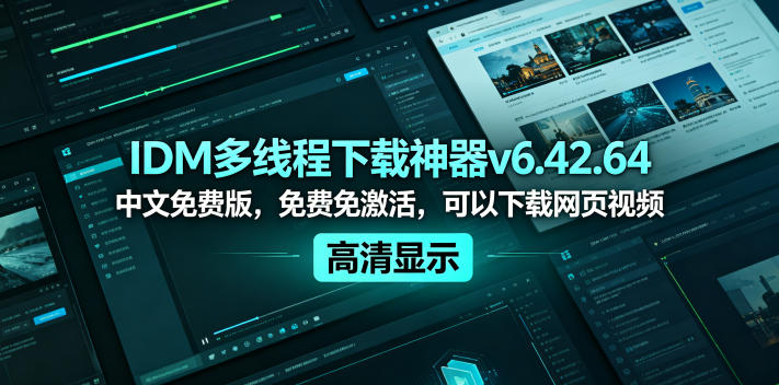 IDM多线程下载神器v6.42.64中文免费版，免费免激活，可以下载网页视频（例如飞书文档内的视频）-网赚36计