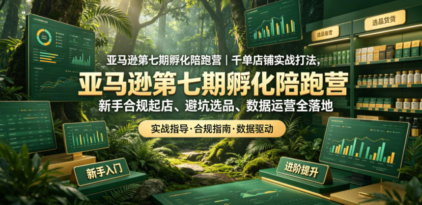 亚马逊第七期孵化陪跑营｜千单店铺实战打法，新手合规起店、避坑选品、数据运营全落地-网赚36计