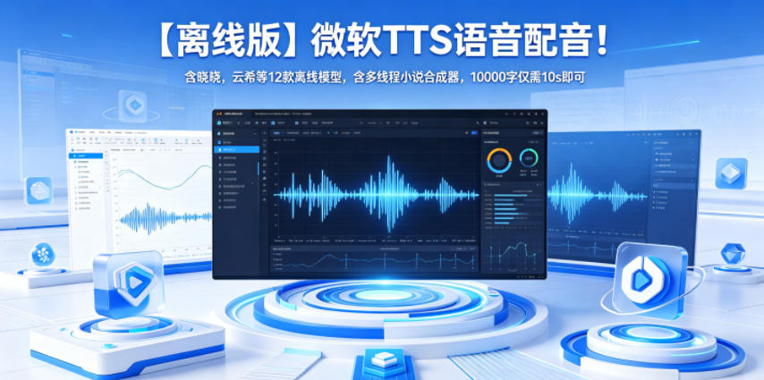 【离线版】微软TTS语音配音！含晓晓，云希等12款离线模型，含多线程小说合成器，10000字仅需10s即可-网赚36计
