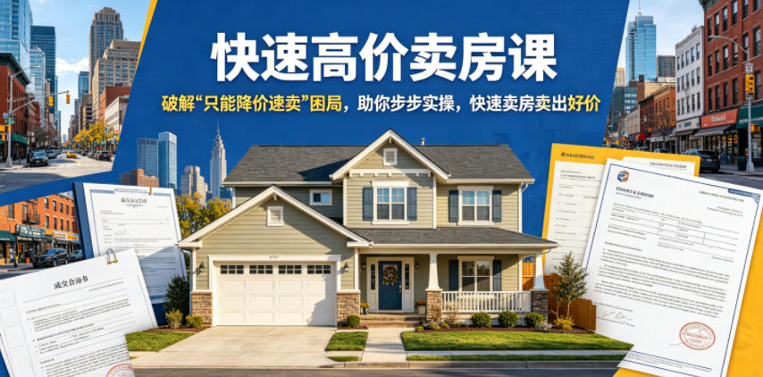 快速高价卖房课，破解“只能降价速卖”困局，助你步步实操，快速卖房卖出好价（更新2026）-网赚36计