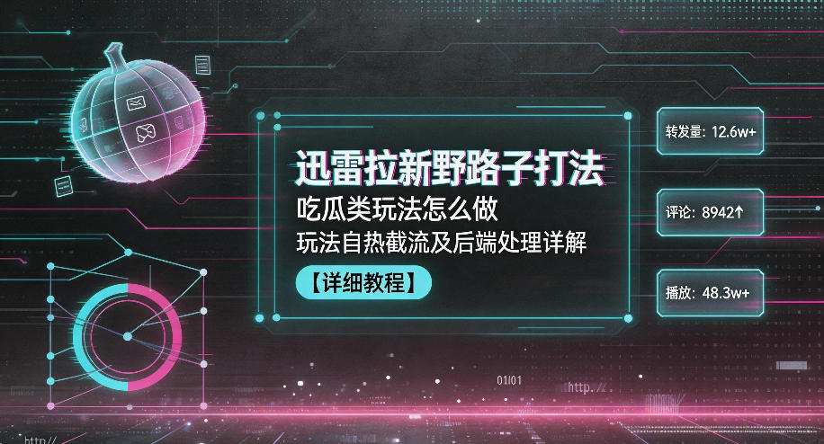 迅雷拉新野路子打法,吃瓜类玩法怎么做,玩法自热截流及后端处理详解-网赚36计