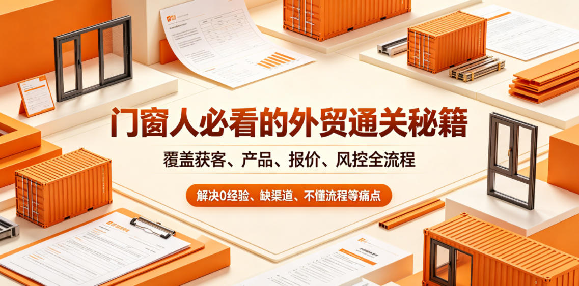 门窗人必看的外贸通关秘籍,块覆盖获客、产品、报价、风控全流程,解决0经验、缺渠道、不懂流程等痛点-网赚36计
