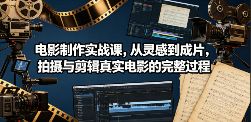 电影制作实战课,从灵感到成片,拍摄与剪辑真实电影的完整过程【原创双语字幕】-网赚36计
