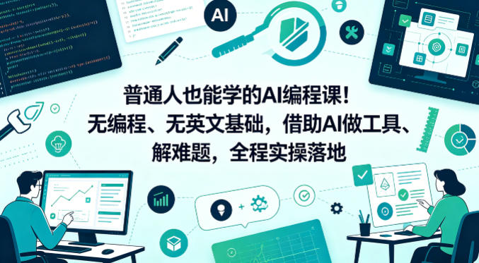普通人也能学的AI编程课!无编程、无英文基础,借助AI做工具、解难题,全程实操落地(更新6月)-网赚36计
