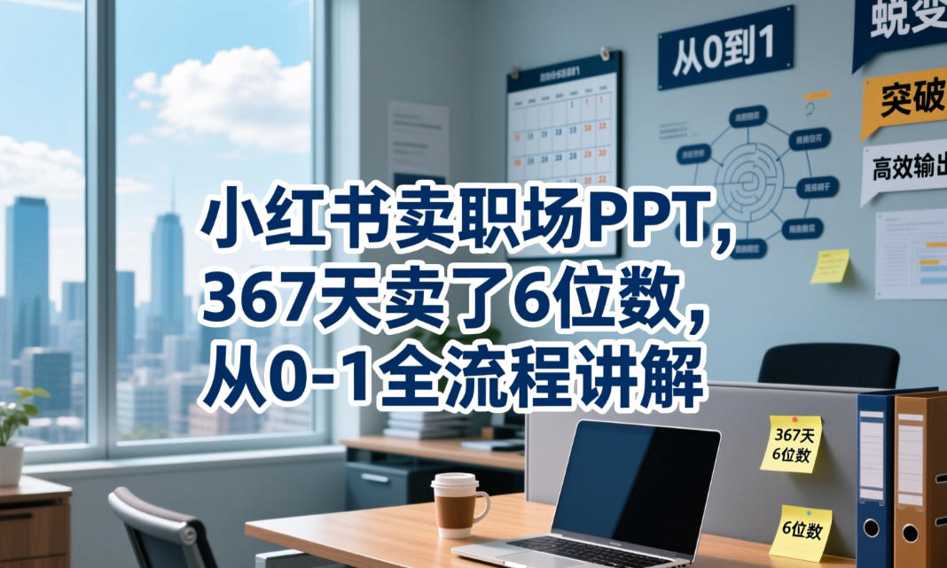 小红书卖职场PPT，367天卖了6位数，从0-1全流程讲解-网赚36计