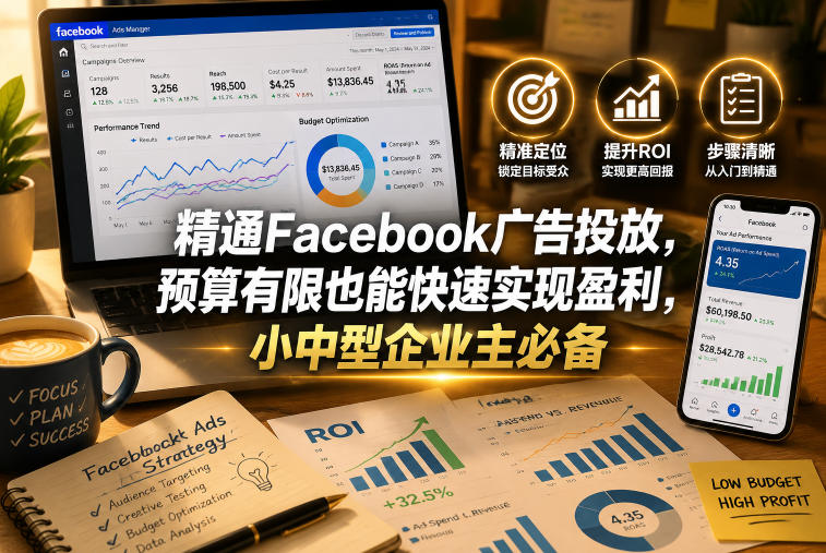 精通Facebook广告投放,预算有限也能快速实现盈利,小中型企业主必备【原创双语字幕】-网赚36计