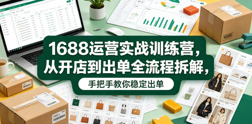1688运营实战训练营,从开店到出单全流程拆解,手把手教你稳定出单-网赚36计