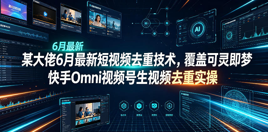 某大佬6月最新短视频去重技术，覆盖可灵即梦快手Omni视频号生视频去重实操-网赚36计