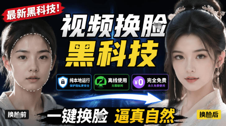 AI人工智能如此夸张？一键视频换Lian黑科技，纯本地离线运行，本地视频换Lian娱乐工具，AI FaceSwap-网赚36计
