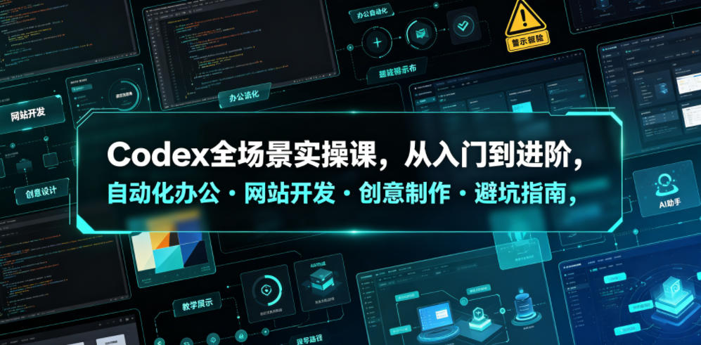Codex全场景实操课，从入门到进阶，自动化办公・网站开发・创意制作・避坑指南，全流程教学-网赚36计
