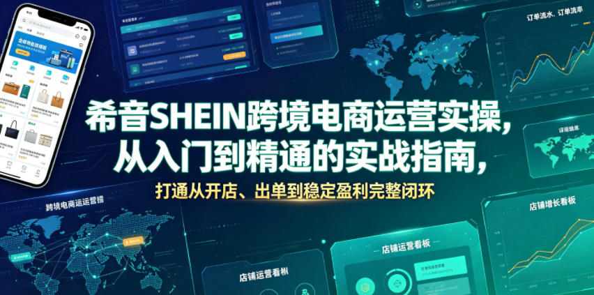 希音SHEIN跨境电商运营实操，从入门到精通的实战指南，打通从开店、出单到稳定盈利完整闭环-网赚36计