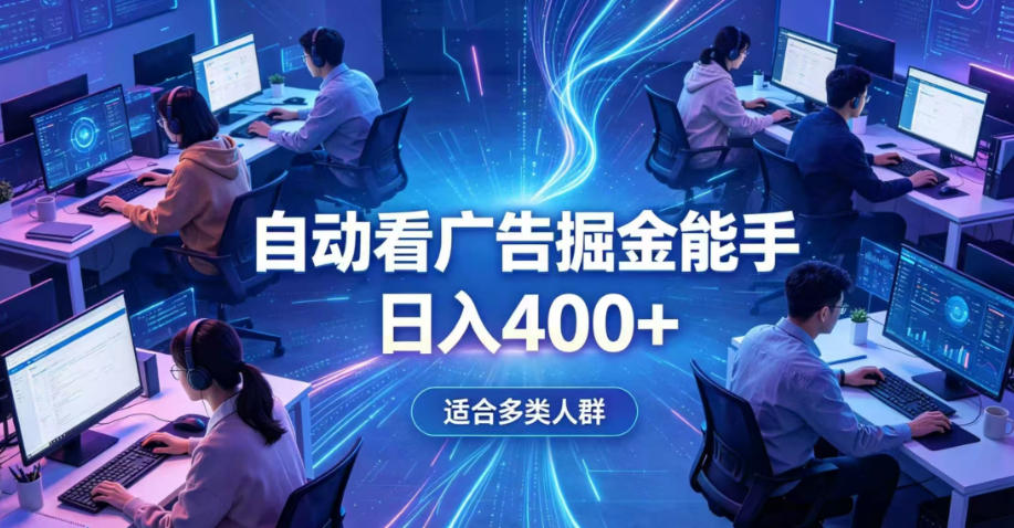 全脚本0基础自动看广告，单日收益400+，别再找高门槛副业，项目简单上手，收益看得见，没有复杂操作，AI全自动，设置一次全天自动跑收益【揭秘】-网赚36计