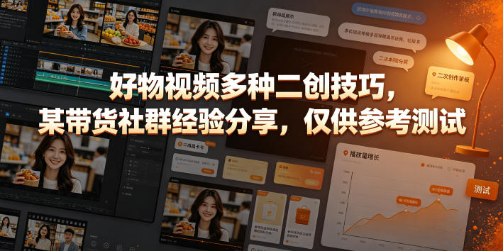 好物视频多种二创技巧,某带货社群经验分享,仅供参考测试-网赚36计